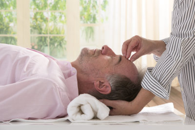 senior man having a massage